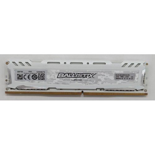 Озп Crucial DDR4 8GB 2666Mhz Ballistix Sport LT (BLS8G4D26BFSCK) White (Відновлено продавцем, 769479) купити з перевіркою сумісності: огляд, характеристики, ціна у Києві, Львові, Вінниці, Хмельницькому, Івано-Франківську, Україні | інтернет-магазин TELEMART.UA фото