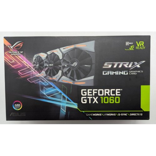 Відеокарта Asus ROG GeForce GTX 1060 STRIX OC 6144MB (STRIX-GTX1060-O6G-GAMING) (Відновлено продавцем, 769487) купити з перевіркою сумісності: огляд, характеристики, ціна у Києві, Львові, Вінниці, Хмельницькому, Івано-Франківську, Україні | інтернет-магазин TELEMART.UA фото