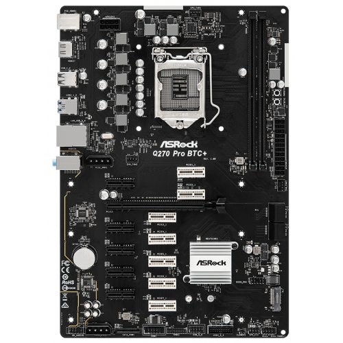 Материнська плата AsRock Q270 Pro BTC+ (s1151, Intel Q270) (Відновлено продавцем, 769789) купити з перевіркою сумісності: огляд, характеристики, ціна у Києві, Львові, Вінниці, Хмельницькому, Івано-Франківську, Україні | інтернет-магазин TELEMART.UA фото