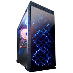 Корпус Frime Illusion Blue LED без БП (Illusion-U3-GLS-4BDRF) Black (Восстановлено продавцом, 770139)