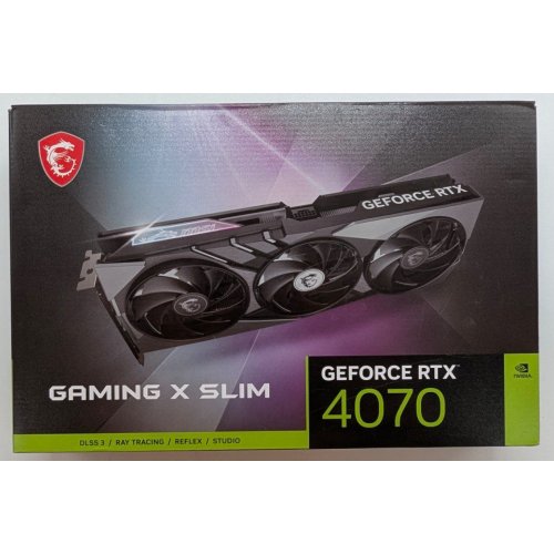 Відеокарта MSI GeForce RTX 4070 GAMING X SLIM 12288MB (RTX 4070 GAMING X SLIM 12G) (Відновлено продавцем, 770151) купити з перевіркою сумісності: огляд, характеристики, ціна у Києві, Львові, Вінниці, Хмельницькому, Івано-Франківську, Україні | інтернет-магазин TELEMART.UA фото