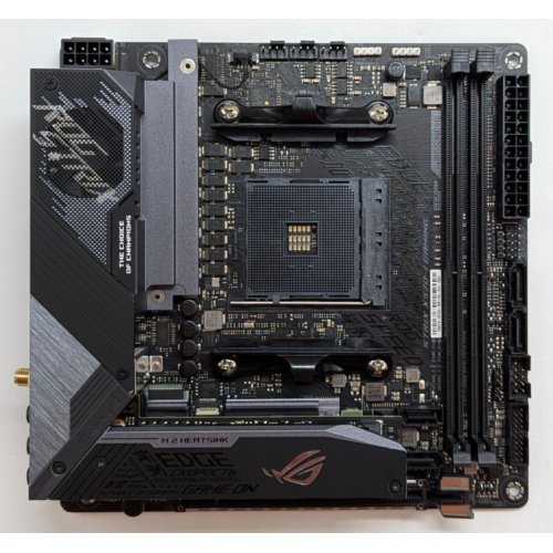 Купить Материнская плата Asus ROG Strix X570-I Gaming (sAM4, AMD X570) (Восстановлено продавцом, 770153) с проверкой совместимости: обзор, характеристики, цена в Киеве, Днепре, Одессе, Харькове, Украине | интернет-магазин TELEMART.UA фото