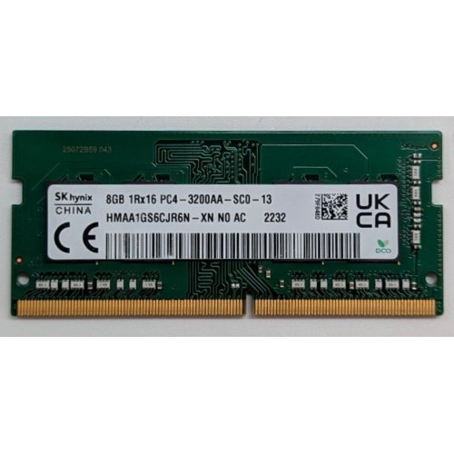 Купить Озу Hynix SODIMM DDR4 8GB 3200Mhz (HMAA1GS6CJR6N-XN) (Восстановлено продавцом, 770164) с проверкой совместимости: обзор, характеристики, цена в Киеве, Днепре, Одессе, Харькове, Украине | интернет-магазин TELEMART.UA фото