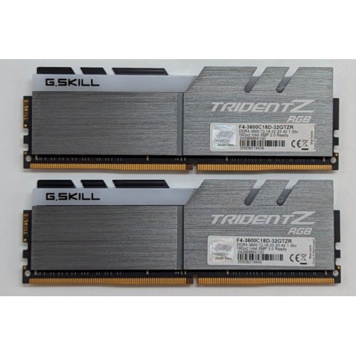 Озп G.Skill DDR4 32GB (2x16GB) 3600Mhz Trident Z RGB (F4-3600C18D-32GTZR) (Відновлено продавцем, 770174) купити з перевіркою сумісності: огляд, характеристики, ціна у Києві, Львові, Вінниці, Хмельницькому, Івано-Франківську, Україні | інтернет-магазин TELEMART.UA фото