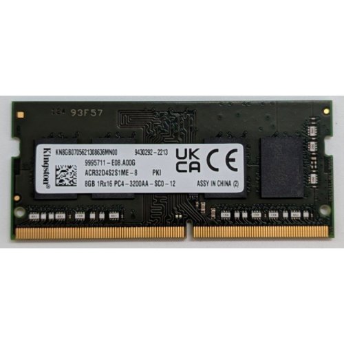 Купить Озу Kingston SODIMM DDR4 8GB 3200Mhz (ACR32D4S2S1ME-8) (Восстановлено продавцом, 770203) с проверкой совместимости: обзор, характеристики, цена в Киеве, Днепре, Одессе, Харькове, Украине | интернет-магазин TELEMART.UA фото