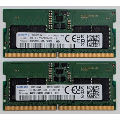 Озп Samsung SODIMM DDR5 16GB (2x8GB) 5600Mhz (M425R1GB4BB0-CWMOD) (Відновлено продавцем, 770547) купити з перевіркою сумісності: огляд, характеристики, ціна у Києві, Львові, Вінниці, Хмельницькому, Івано-Франківську, Україні | інтернет-магазин TELEMART.UA фото