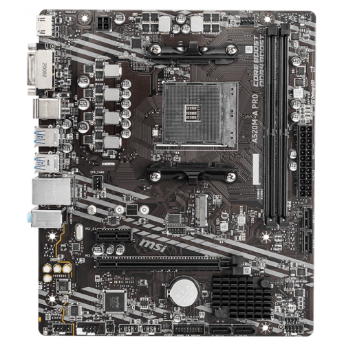 Купить Уценка материнская плата MSI A520M-A PRO (sAM4, AMD A520) (Следы использования, 770726) с проверкой совместимости: обзор, характеристики, цена в Киеве, Днепре, Одессе, Харькове, Украине | интернет-магазин TELEMART.UA фото