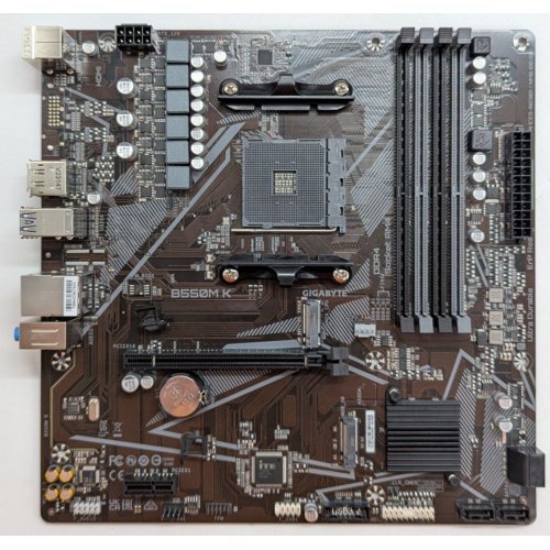 Материнська плата Gigabyte B550M K (sAM4, AMD B550) (Відновлено продавцем, 770769) купити з перевіркою сумісності: огляд, характеристики, ціна у Києві, Львові, Вінниці, Хмельницькому, Івано-Франківську, Україні | інтернет-магазин TELEMART.UA фото