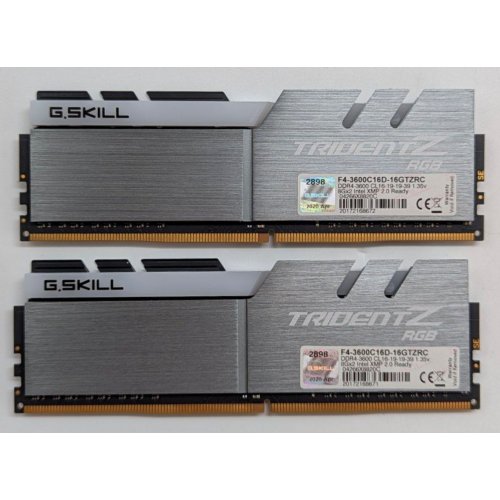 Озп G.Skill DDR4 16GB (2x8GB) 3600Mhz Trident Z RGB (F4-3600C19D-16GTZRB) (Відновлено продавцем, 770889) купити з перевіркою сумісності: огляд, характеристики, ціна у Києві, Львові, Вінниці, Хмельницькому, Івано-Франківську, Україні | інтернет-магазин TELEMART.UA фото
