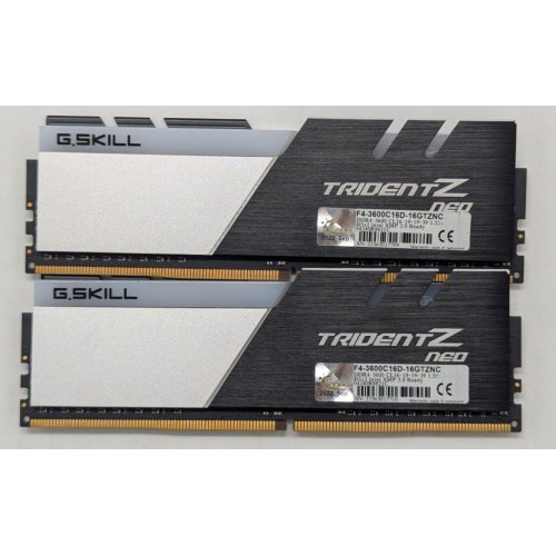Озп G.Skill DDR4 16GB (2x8GB) 3600Mhz Trident Z Neo (F4-3600C16D-16GTZNC) (Відновлено продавцем, 770890) купити з перевіркою сумісності: огляд, характеристики, ціна у Києві, Львові, Вінниці, Хмельницькому, Івано-Франківську, Україні | інтернет-магазин TELEMART.UA фото