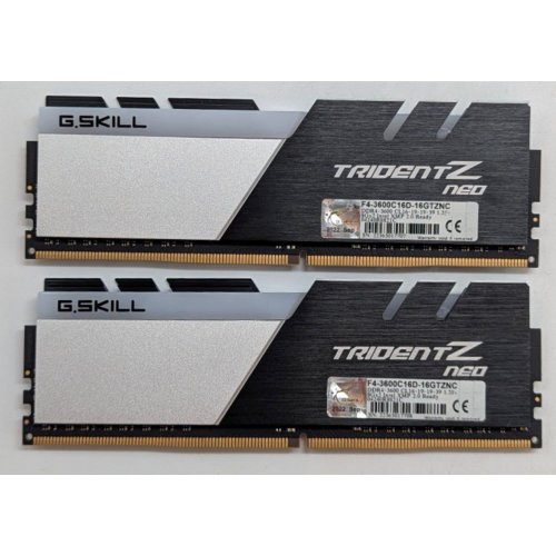 Озп G.Skill DDR4 16GB (2x8GB) 3600Mhz Trident Z Neo (F4-3600C16D-16GTZNC) (Відновлено продавцем, 770893) купити з перевіркою сумісності: огляд, характеристики, ціна у Києві, Львові, Вінниці, Хмельницькому, Івано-Франківську, Україні | інтернет-магазин TELEMART.UA фото
