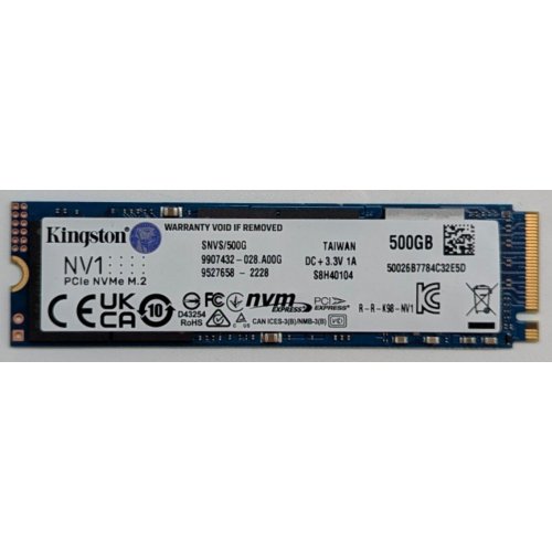 Купить Ssd-диск Kingston NV1 500GB M.2 (2280 PCI-E) NVMe x4 (SNVS/500G) (Восстановлено продавцом, 770899) с проверкой совместимости: обзор, характеристики, цена в Киеве, Днепре, Одессе, Харькове, Украине | интернет-магазин TELEMART.UA фото