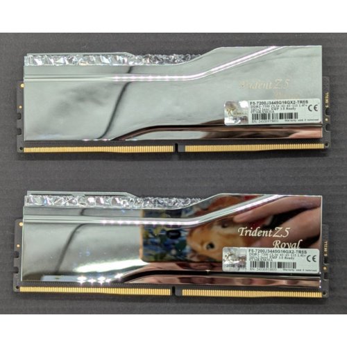Озп G.Skill DDR5 32GB (2x16GB) 7200Mhz Trident Z5 Royal Silver (F5-7200J3445G16GX2-TR5S) (Відновлено продавцем, 771118) купити з перевіркою сумісності: огляд, характеристики, ціна у Києві, Львові, Вінниці, Хмельницькому, Івано-Франківську, Україні | інтернет-магазин TELEMART.UA фото
