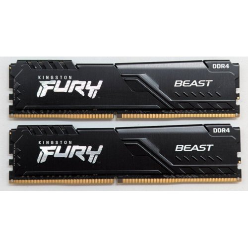 Озп Kingston DDR4 16GB (2x8GB) 3200Mhz FURY Beast Black (KF432C16BBK2/16) (Відновлено продавцем, 771119) купити з перевіркою сумісності: огляд, характеристики, ціна у Києві, Львові, Вінниці, Хмельницькому, Івано-Франківську, Україні | інтернет-магазин TELEMART.UA фото