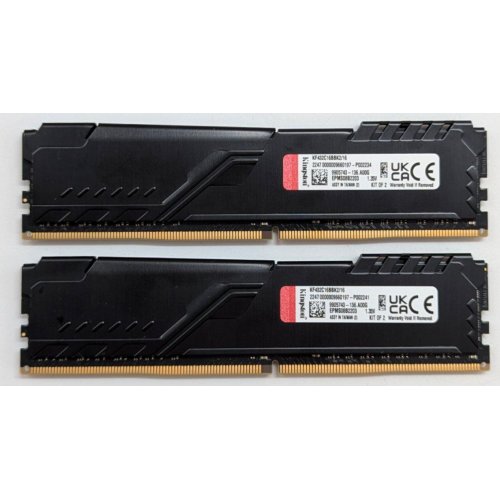 Озп Kingston DDR4 16GB (2x8GB) 3200Mhz FURY Beast Black (KF432C16BBK2/16) (Відновлено продавцем, 771119) купити з перевіркою сумісності: огляд, характеристики, ціна у Києві, Львові, Вінниці, Хмельницькому, Івано-Франківську, Україні | інтернет-магазин TELEMART.UA фото