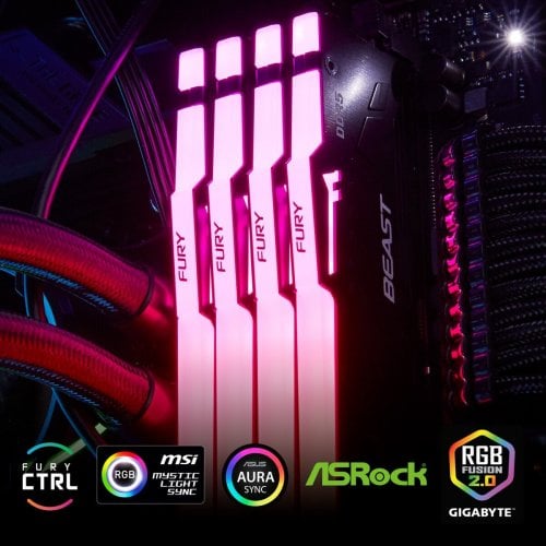 ОЗП Kingston DDR5 32GB 5200MHz FURY Beast RGB Black (KF552C40BB2A-32) купити з перевіркою сумісності: огляд, характеристики, ціна у Києві, Львові, Вінниці, Хмельницькому, Івано-Франківську, Україні | інтернет-магазин TELEMART.UA фото