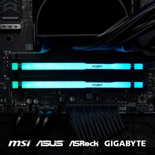 ОЗП Kingston DDR5 32GB 5200MHz FURY Beast RGB Black (KF552C40BB2A-32) купити з перевіркою сумісності: огляд, характеристики, ціна у Києві, Львові, Вінниці, Хмельницькому, Івано-Франківську, Україні | інтернет-магазин TELEMART.UA фото