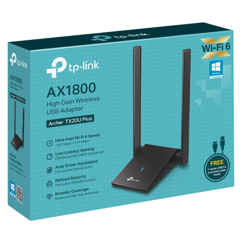 Купить Уценка wi-fi адаптер TP-LINK Archer TX20U Plus (Вітринний зразок, 771228) - цена в Харькове, Киеве, Днепре, Одессе
в интернет-магазине Telemart фото