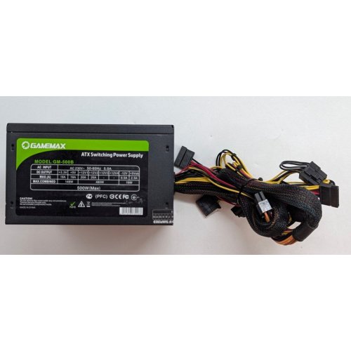 Блок живлення GAMEMAX 500W (GM-500B) (Відновлено продавцем, 771230) купити з перевіркою сумісності: огляд, характеристики, ціна у Києві, Львові, Вінниці, Хмельницькому, Івано-Франківську, Україні | інтернет-магазин TELEMART.UA фото