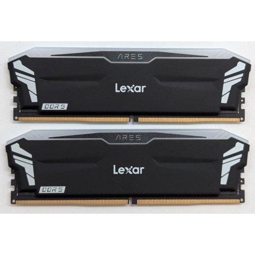 Озп Lexar DDR5 32GB (2x16GB) 6400Mhz Ares RGB Black (LD5EU016G-R6400GDLA) (Відновлено продавцем, 771412) купити з перевіркою сумісності: огляд, характеристики, ціна у Києві, Львові, Вінниці, Хмельницькому, Івано-Франківську, Україні | інтернет-магазин TELEMART.UA фото
