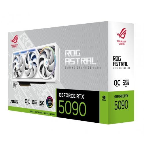 Відеокарта Asus ROG Astral GeForce RTX 5090 White OC 32768MB (ROG-ASTRAL-RTX5090-O32G-WHITE) купити з перевіркою сумісності: огляд, характеристики, ціна у Києві, Львові, Вінниці, Хмельницькому, Івано-Франківську, Україні | інтернет-магазин TELEMART.UA фото