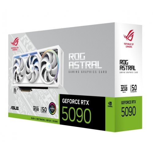 Відеокарта Asus ROG Astral GeForce RTX 5090 White 32768MB (ROG-ASTRAL-RTX5090-32G-WHITE) купити з перевіркою сумісності: огляд, характеристики, ціна у Києві, Львові, Вінниці, Хмельницькому, Івано-Франківську, Україні | інтернет-магазин TELEMART.UA фото