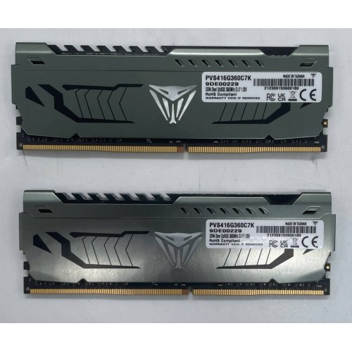 Озп Patriot DDR4 16GB (2x8GB) 3600Mhz Viper Steel (PVS416G360C7K) (Відновлено продавцем, 771515) купити з перевіркою сумісності: огляд, характеристики, ціна у Києві, Львові, Вінниці, Хмельницькому, Івано-Франківську, Україні | інтернет-магазин TELEMART.UA фото