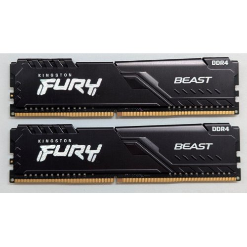 Озп Kingston DDR4 16GB (2x8GB) 3200Mhz FURY Beast Black (KF432C16BBK2/16) (Відновлено продавцем, 771531) купити з перевіркою сумісності: огляд, характеристики, ціна у Києві, Львові, Вінниці, Хмельницькому, Івано-Франківську, Україні | інтернет-магазин TELEMART.UA фото