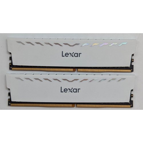Озп Lexar DDR4 16GB (2x8GB) 3600Mhz Thor White (LD4BU008G-R3600GDWG) (Відновлено продавцем, 771547) купити з перевіркою сумісності: огляд, характеристики, ціна у Києві, Львові, Вінниці, Хмельницькому, Івано-Франківську, Україні | інтернет-магазин TELEMART.UA фото