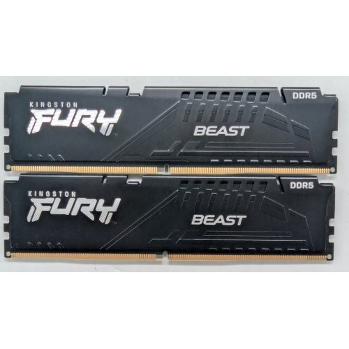Озп Kingston DDR5 32GB (2x16GB) 5200Mhz FURY Beast Black (KF552C40BBK2-32) (Відновлено продавцем, 771548) купити з перевіркою сумісності: огляд, характеристики, ціна у Києві, Львові, Вінниці, Хмельницькому, Івано-Франківську, Україні | інтернет-магазин TELEMART.UA фото