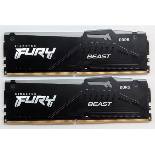 Озп Kingston DDR5 16GB (2x8GB) 5200MHz FURY Beast RGB Black (KF552C40BBAK2-16) (Відновлено продавцем, 771550) купити з перевіркою сумісності: огляд, характеристики, ціна у Києві, Львові, Вінниці, Хмельницькому, Івано-Франківську, Україні | інтернет-магазин TELEMART.UA фото