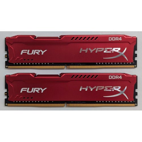 Купить Озу Kingston DDR4 16GB (2x8GB) 3200Mhz HyperX Fury Red (HX432C18FR2K2/16) (Восстановлено продавцом, 771553) с проверкой совместимости: обзор, характеристики, цена в Киеве, Днепре, Одессе, Харькове, Украине | интернет-магазин TELEMART.UA фото