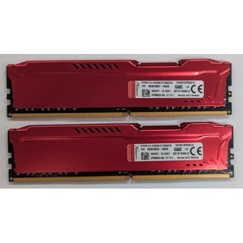 Купить Озу Kingston DDR4 16GB (2x8GB) 3200Mhz HyperX Fury Red (HX432C18FR2K2/16) (Восстановлено продавцом, 771553) с проверкой совместимости: обзор, характеристики, цена в Киеве, Днепре, Одессе, Харькове, Украине | интернет-магазин TELEMART.UA фото