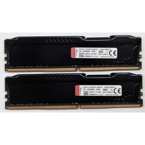 Купить Озу Kingston DDR4 16GB (2x8GB) 3200Mhz HyperX Fury Black (HX432C18FB2K2/16) (Восстановлено продавцом, 771557) с проверкой совместимости: обзор, характеристики, цена в Киеве, Днепре, Одессе, Харькове, Украине | интернет-магазин TELEMART.UA фото