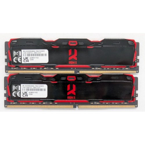 Купить Озу GoodRAM DDR4 32GB (2x16GB) 3200Mhz IRDM X Black (IR-X3200D464L16A/32GDC) (Восстановлено продавцом, 771609) с проверкой совместимости: обзор, характеристики, цена в Киеве, Днепре, Одессе, Харькове, Украине | интернет-магазин TELEMART.UA фото