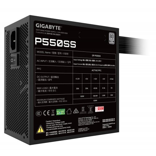 Купить Уценка блок питания Gigabyte P550SS 550W (GP-P550SS) Black (Следы установки, 771616) с проверкой совместимости: обзор, характеристики, цена в Киеве, Днепре, Одессе, Харькове, Украине | интернет-магазин TELEMART.UA фото