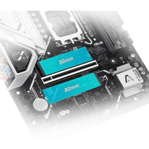Купить Материнская плата Asus B760M-AYW WIFI D4 II (s1700, Intel B760) с проверкой совместимости: обзор, характеристики, цена в Киеве, Днепре, Одессе, Харькове, Украине | интернет-магазин TELEMART.UA фото