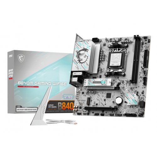Купить Материнская плата MSI B840M GAMING WIFI6E (sAM5, AMD B840) с проверкой совместимости: обзор, характеристики, цена в Киеве, Днепре, Одессе, Харькове, Украине | интернет-магазин TELEMART.UA фото