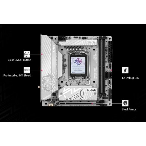 Купить Материнская плата MSI MPG B860I EDGE TI WIFI (s1851, Intel B860) с проверкой совместимости: обзор, характеристики, цена в Киеве, Днепре, Одессе, Харькове, Украине | интернет-магазин TELEMART.UA фото
