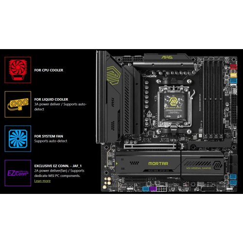 Купить Материнская плата MSI MAG B850M MORTAR (sAM5, AMD B850) с проверкой совместимости: обзор, характеристики, цена в Киеве, Днепре, Одессе, Харькове, Украине | интернет-магазин TELEMART.UA фото