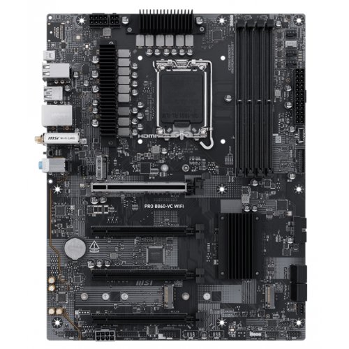 Купить Материнская плата MSI PRO B860-VC WIFI (s1851, Intel B860) с проверкой совместимости: обзор, характеристики, цена в Киеве, Днепре, Одессе, Харькове, Украине | интернет-магазин TELEMART.UA фото