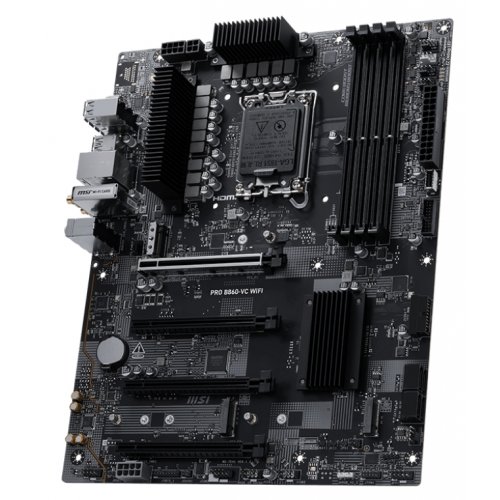 Купить Материнская плата MSI PRO B860-VC WIFI (s1851, Intel B860) с проверкой совместимости: обзор, характеристики, цена в Киеве, Днепре, Одессе, Харькове, Украине | интернет-магазин TELEMART.UA фото