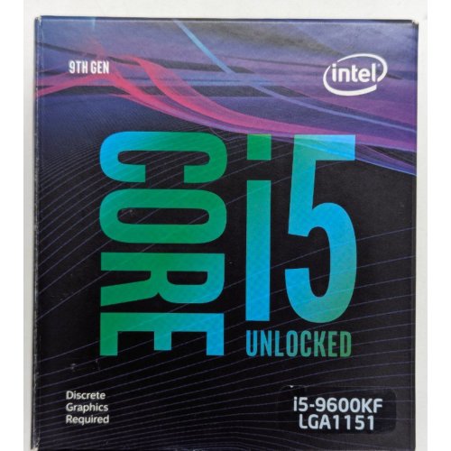 Процесор Intel Core i5-9600KF 3.7(4.6)GHz 9MB s1151 Box (BX80684I59600KF) (Відновлено продавцем, 771816) купити з перевіркою сумісності: огляд, характеристики, ціна у Києві, Львові, Вінниці, Хмельницькому, Івано-Франківську, Україні | інтернет-магазин TELEMART.UA фото
