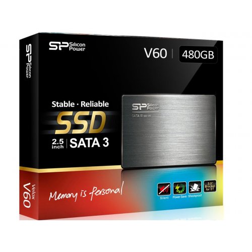 Продати SSD-диск Silicon Power V60 MLC 480GB 2.5" (SP480GBSS3V60S25) за Trade-In у інтернет-магазині Телемарт - Київ, Дніпро, Україна фото