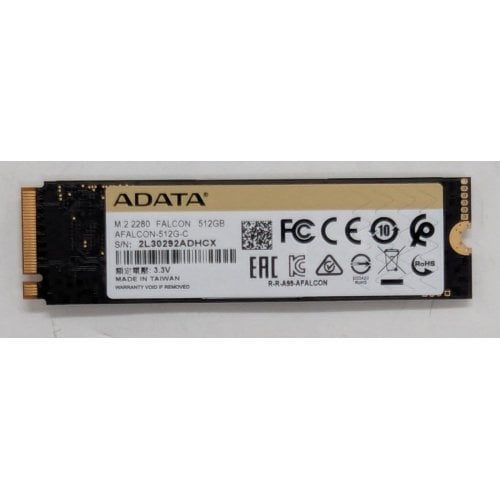 Купить Ssd-диск ADATA FALCON 3D NAND 512GB M.2 (2280 PCI-E) NVMe x4 (AFALCON-512G-C) (Восстановлено продавцом, 772085) с проверкой совместимости: обзор, характеристики, цена в Киеве, Днепре, Одессе, Харькове, Украине | интернет-магазин TELEMART.UA фото