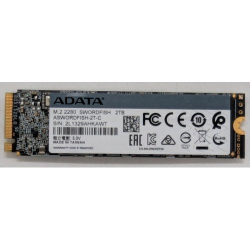 Ssd-диск ADATA Swordfish 3D NAND 2TB M.2 (2280 PCI-E) NVMe x4 (ASWORDFISH-2T-C) (Відновлено продавцем, 772092) купити з перевіркою сумісності: огляд, характеристики, ціна у Києві, Львові, Вінниці, Хмельницькому, Івано-Франківську, Україні | інтернет-магазин TELEMART.UA фото