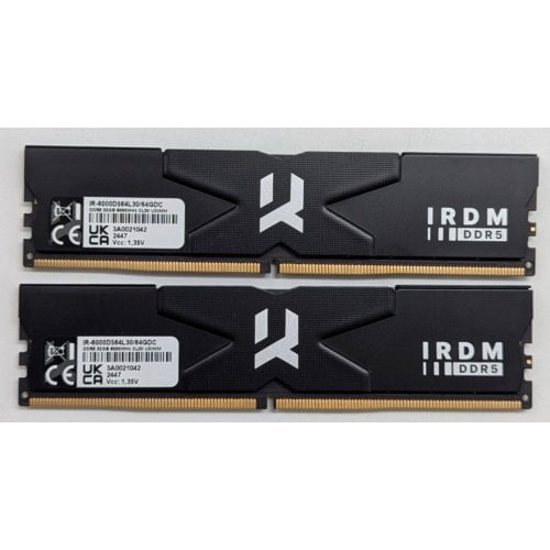 Озп GoodRAM DDR5 64GB (2x32GB) 6000Mhz IRDM Black (IR-6000D564L30/64GDC) (Відновлено продавцем, 772378) купити з перевіркою сумісності: огляд, характеристики, ціна у Києві, Львові, Вінниці, Хмельницькому, Івано-Франківську, Україні | інтернет-магазин TELEMART.UA фото