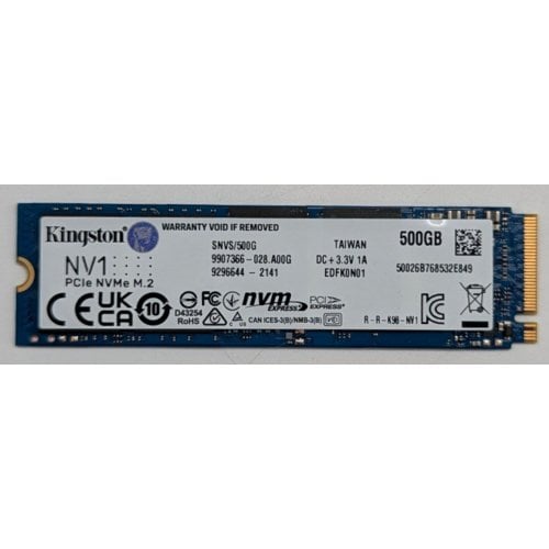 Купить Ssd-диск Kingston NV1 500GB M.2 (2280 PCI-E) NVMe x4 (SNVS/500G) (Восстановлено продавцом, 772390) с проверкой совместимости: обзор, характеристики, цена в Киеве, Днепре, Одессе, Харькове, Украине | интернет-магазин TELEMART.UA фото