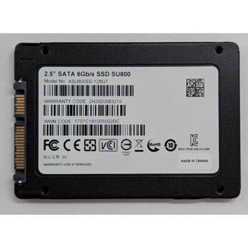 Купить Ssd-диск ADATA Ultimate SU800 TLC 128GB 2.5'' (ASU800SS-128GT-C) (Восстановлено продавцом, 772419) с проверкой совместимости: обзор, характеристики, цена в Киеве, Днепре, Одессе, Харькове, Украине | интернет-магазин TELEMART.UA фото