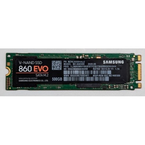Купить Ssd-диск Samsung 860 EVO V-NAND MLC 500GB M.2 (2280 SATA) (MZ-N6E500BW) (Восстановлено продавцом, 772542) с проверкой совместимости: обзор, характеристики, цена в Киеве, Днепре, Одессе, Харькове, Украине | интернет-магазин TELEMART.UA фото